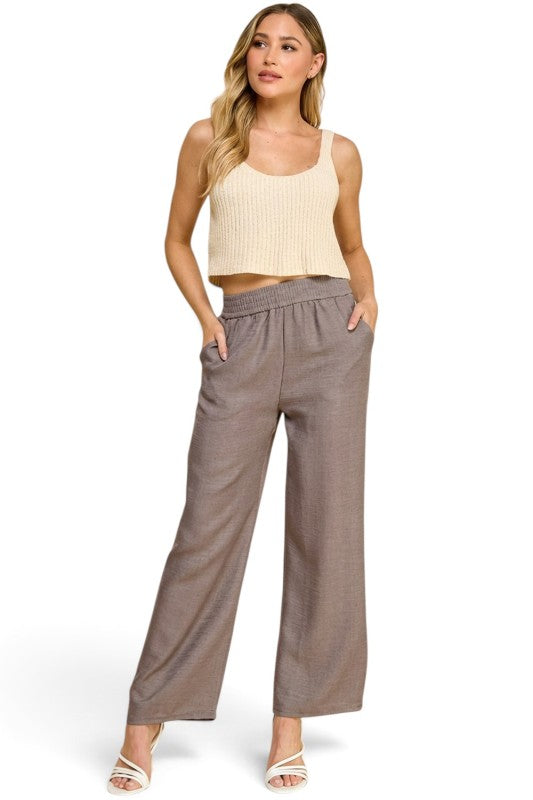 LELIS-01C Linen-Inspired – Relaxed Straight Leg Pants
