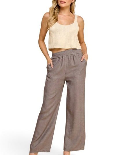 LELIS-01C Linen-Inspired – Relaxed Straight Leg Pants