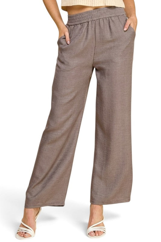LELIS-01C Linen-Inspired – Relaxed Straight Leg Pants