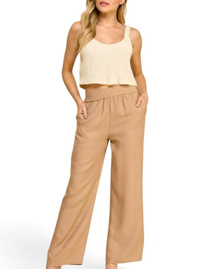 LELIS-01C Linen-Inspired – Relaxed Straight Leg Pants