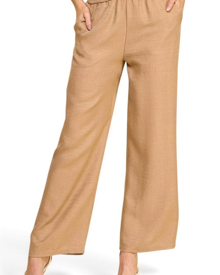 LELIS-01C Linen-Inspired – Relaxed Straight Leg Pants
