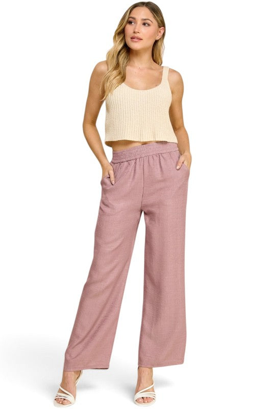 LELIS-01C Linen-Inspired – Relaxed Straight Leg Pants