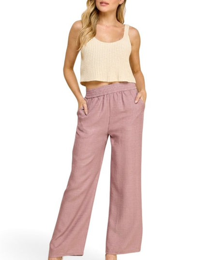 LELIS-01C Linen-Inspired – Relaxed Straight Leg Pants