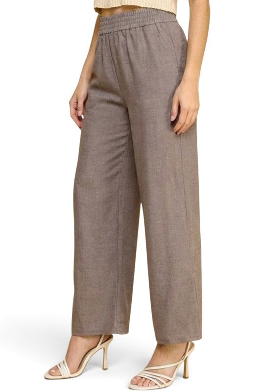 LELIS-01C Linen-Inspired – Relaxed Straight Leg Pants