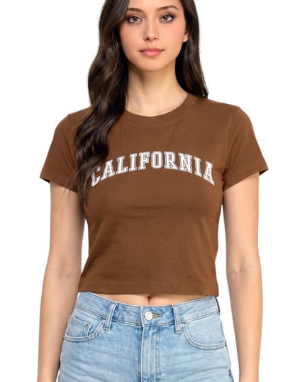 HXT22C California Print – Neck Crop Top