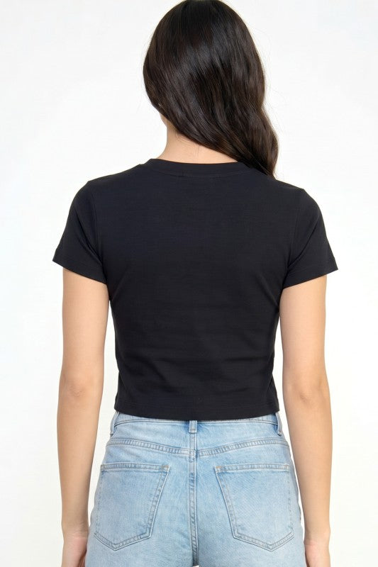 HXT22C California Print – Neck Crop Top