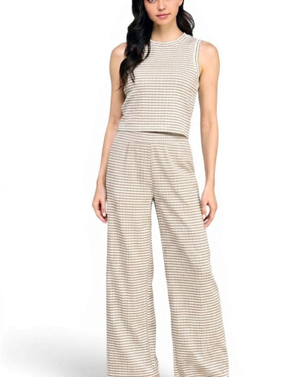 CKK-SET Crinkle Round Neck – Tank Top & Pant Set