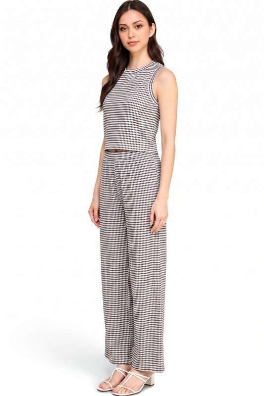 CKK-SET Crinkle Round Neck – Tank Top & Pant Set