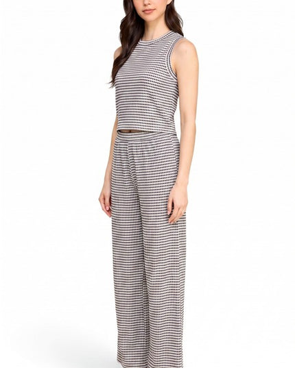 CKK-SET Crinkle Round Neck – Tank Top & Pant Set
