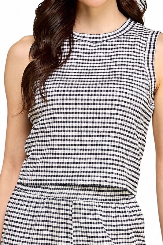 CKK-SET Crinkle Round Neck – Tank Top & Pant Set
