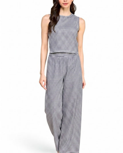 CKK-SET Crinkle Round Neck – Tank Top & Pant Set
