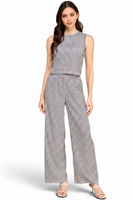 CKK-SET Crinkle Round Neck – Tank Top & Pant Set