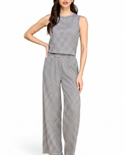 CKK-SET Crinkle Round Neck – Tank Top & Pant Set