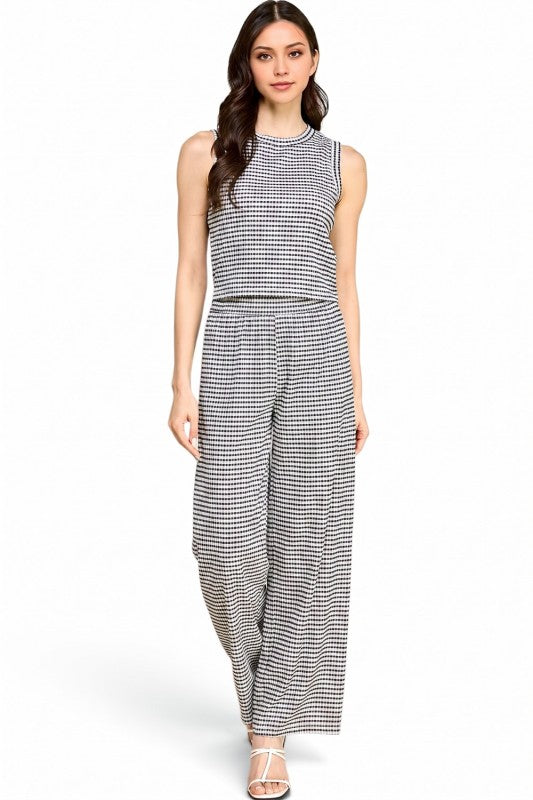 CKK-SET Crinkle Round Neck – Tank Top & Pant Set