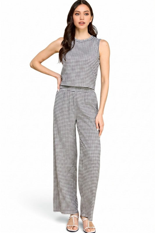 CKK-SET Crinkle Round Neck – Tank Top & Pant Set