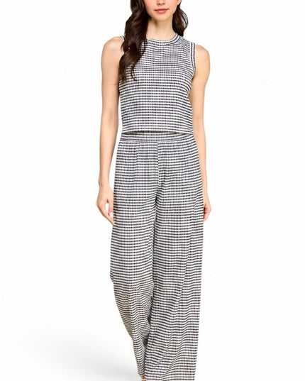 CKK-SET Crinkle Round Neck – Tank Top & Pant Set