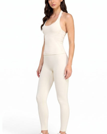 NH301 Active Halter Crop Top & High Waist Yoga Pant Set