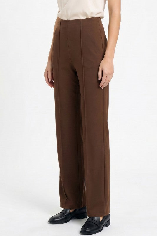 YC405X Plus Size Pleated – High Rise Straight Leg Pants