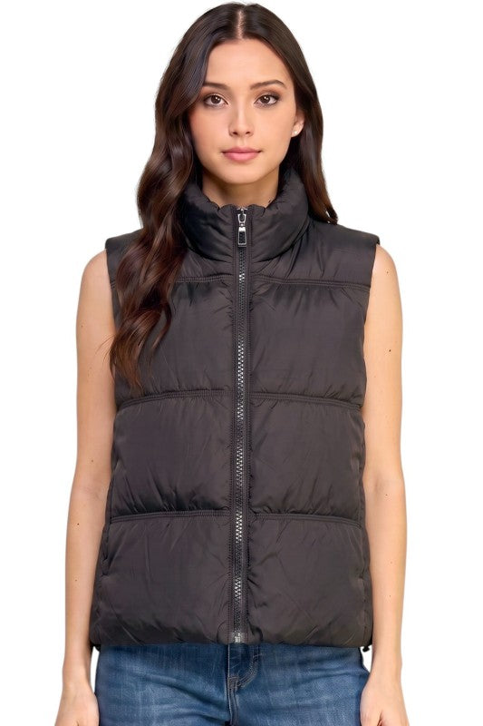 PV23X Plus Size Puffer Vest – 23" Long With Side Pockets