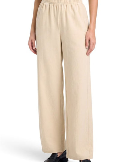 CTB521 Elastic Waist – Straight Leg Pants With Pockets