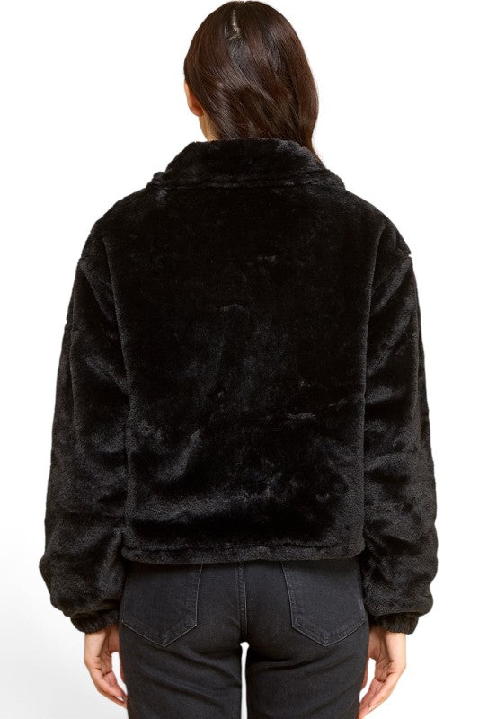 JACKET01-SOLID Faux Fur – Plush Textured Jacket