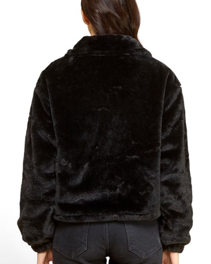JACKET01-SOLID Faux Fur – Plush Textured Jacket