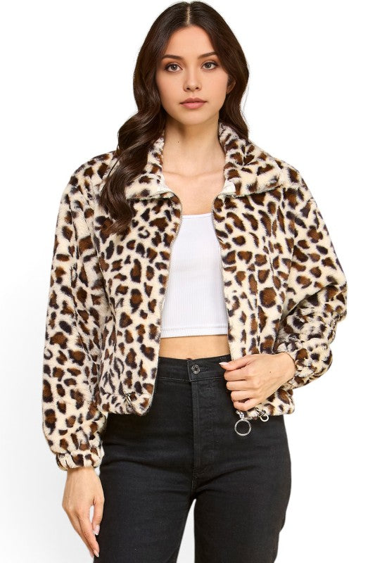 JACKET01 TIGER Leopard Print Faux Fur – Plush Jacket