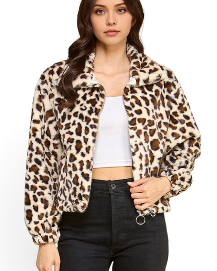 JACKET01 TIGER Leopard Print Faux Fur – Plush Jacket