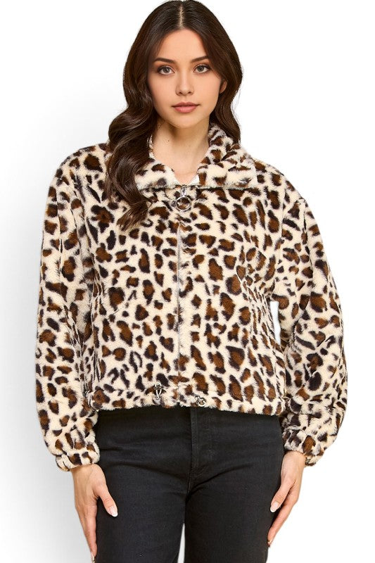 JACKET01 TIGER Leopard Print Faux Fur – Plush Jacket