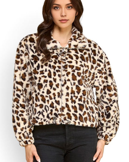 JACKET01 TIGER Leopard Print Faux Fur – Plush Jacket