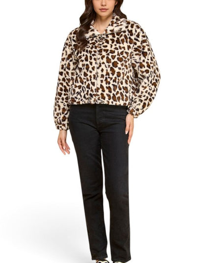 JACKET01 TIGER Leopard Print Faux Fur – Plush Jacket