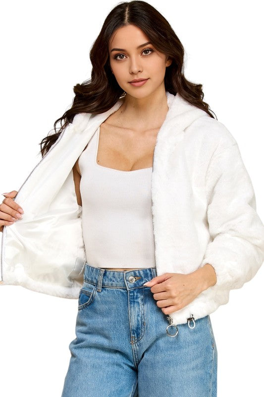 JACKET02F Faux Fur – Hooded Jacket