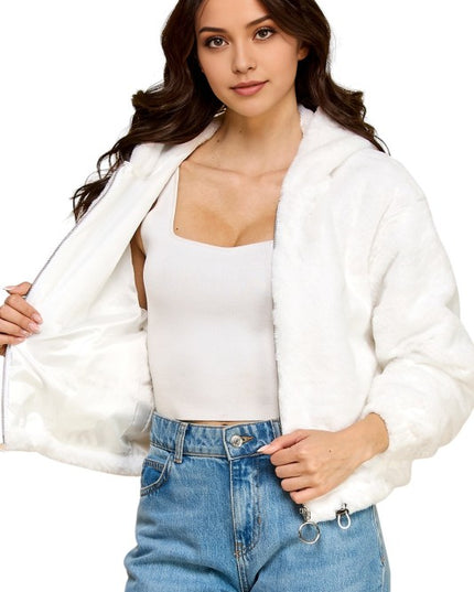 JACKET02F Faux Fur – Hooded Jacket