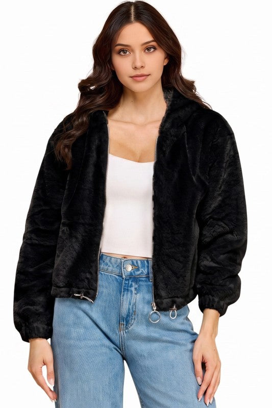 JACKET02F Faux Fur – Hooded Jacket