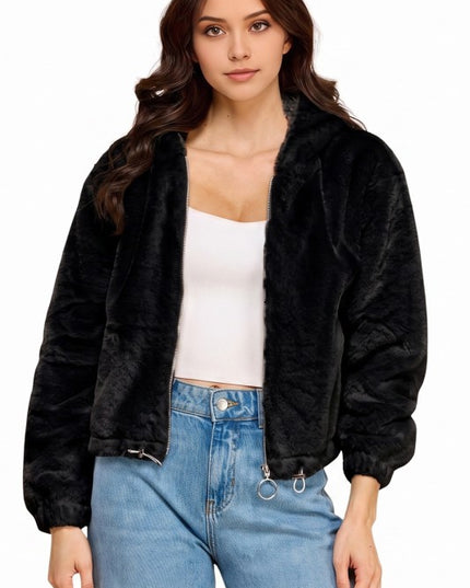 JACKET02F Faux Fur – Hooded Jacket