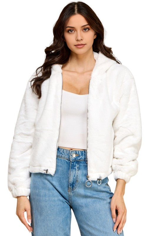 JACKET02F Faux Fur – Hooded Jacket