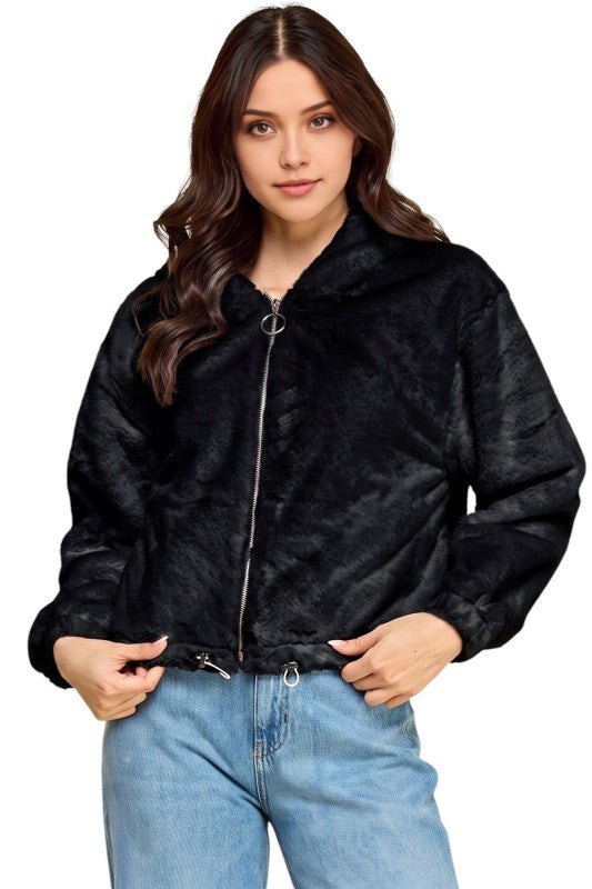 JACKET02F Faux Fur – Hooded Jacket
