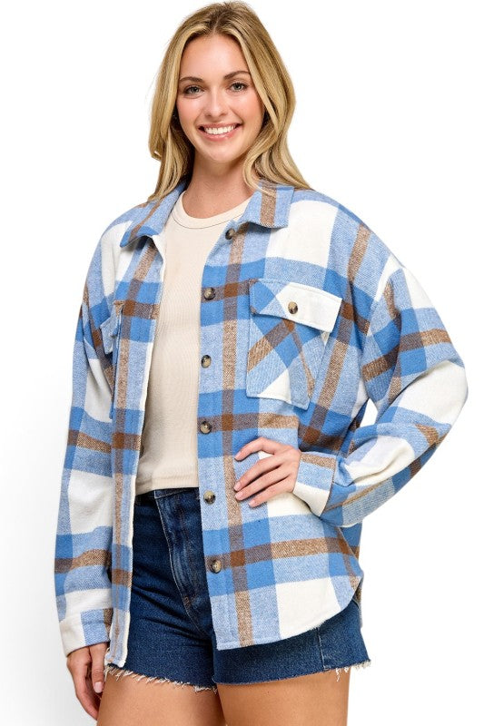JA01 SHACKET Plaid – Button-Up Shacket