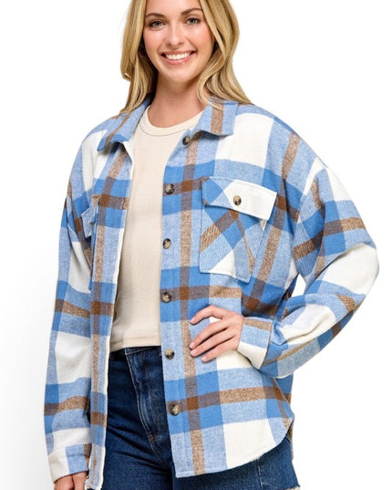 JA01 SHACKET Plaid – Button-Up Shacket