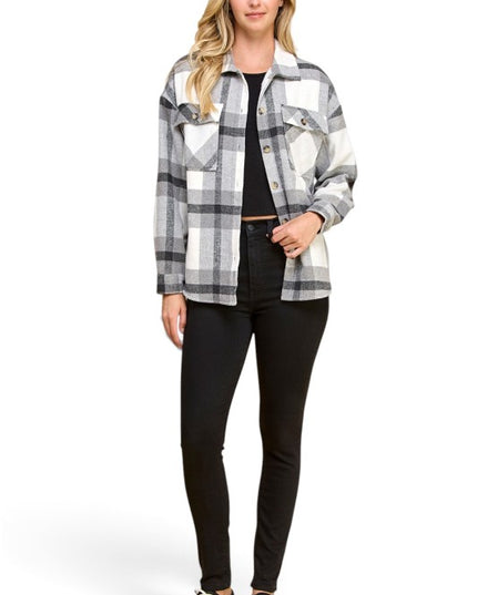 JA01 SHACKET Plaid – Button-Up Shacket