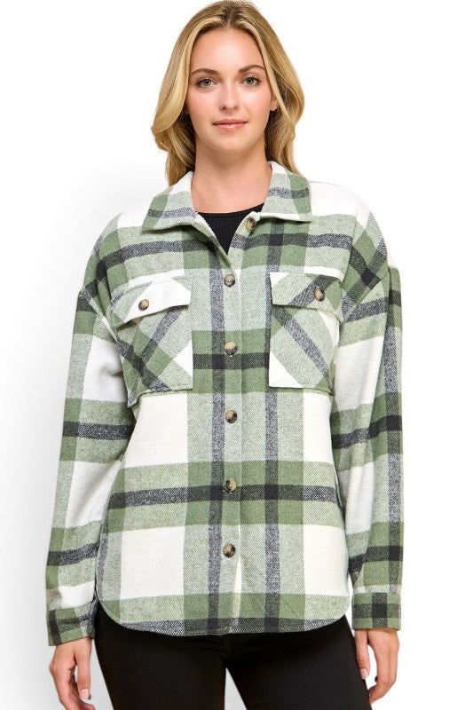JA01 SHACKET Plaid – Button-Up Shacket