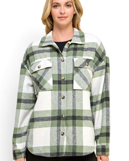 JA01 SHACKET Plaid – Button-Up Shacket