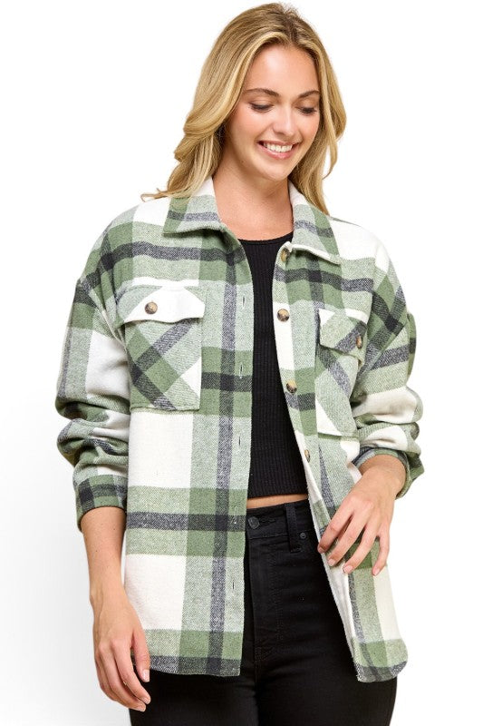 JA01 SHACKET Plaid – Button-Up Shacket