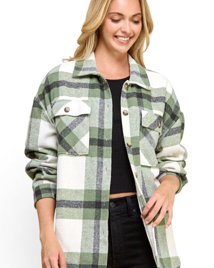 JA01 SHACKET Plaid – Button-Up Shacket