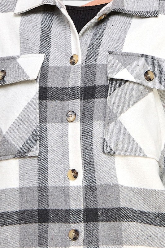 JA01 SHACKET Plaid – Button-Up Shacket