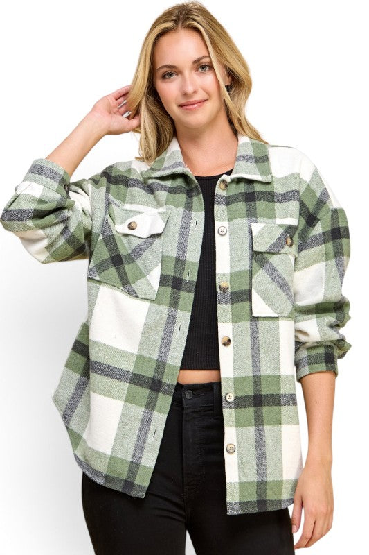 JA01 SHACKET Plaid – Button-Up Shacket