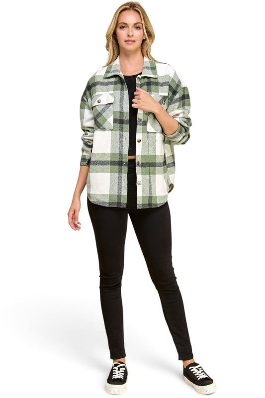 JA01 SHACKET Plaid – Button-Up Shacket