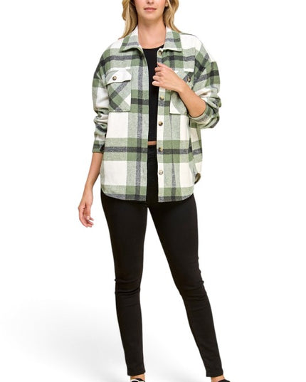JA01 SHACKET Plaid – Button-Up Shacket