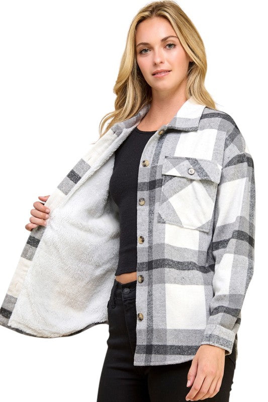 JA01 SHACKET Plaid – Button-Up Shacket