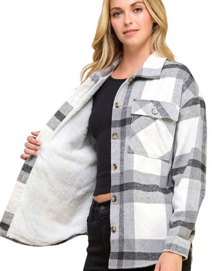 JA01 SHACKET Plaid – Button-Up Shacket